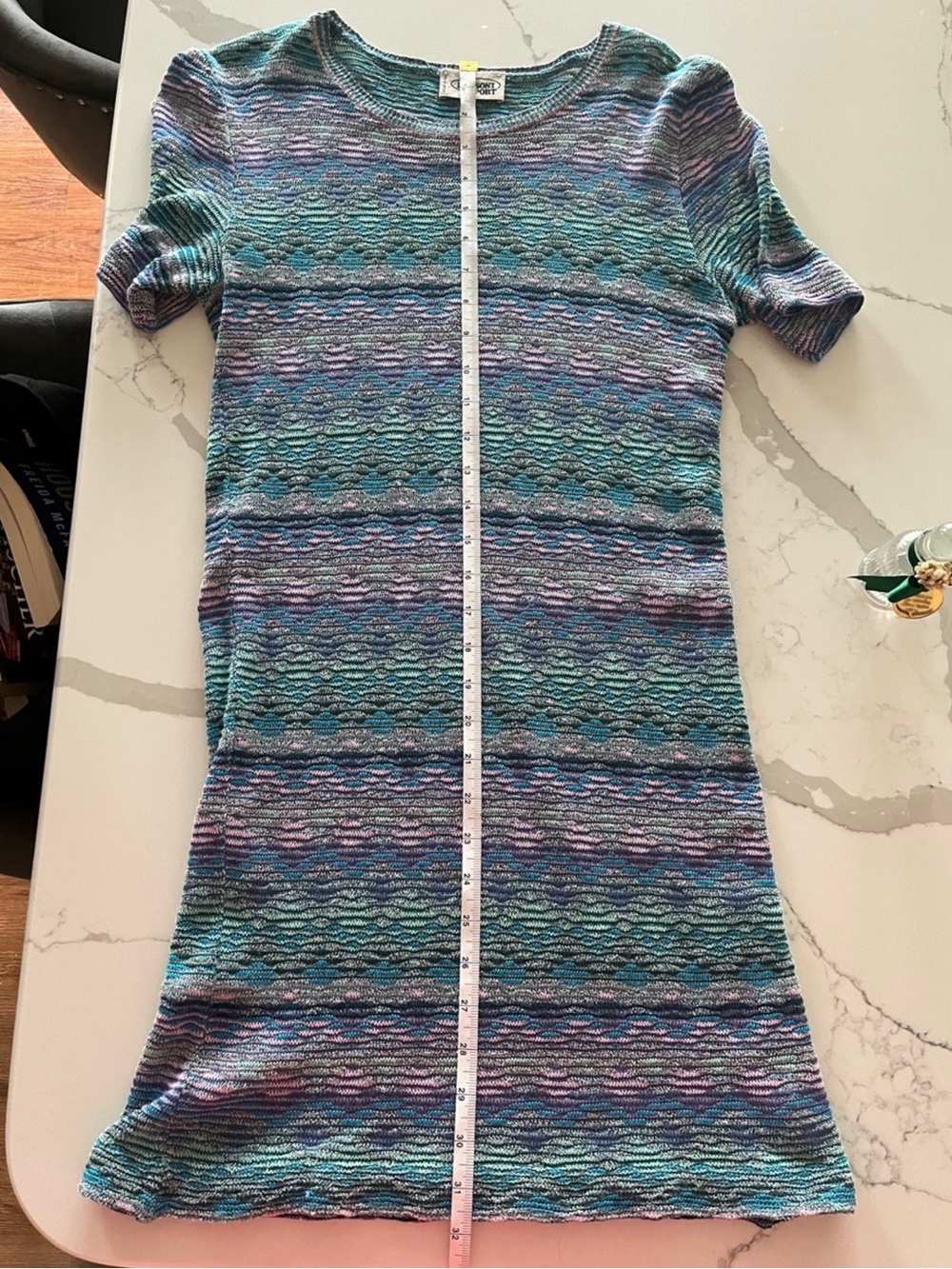 Missoni Multi-Color Striped Short Sleeve Knit Dress - Picture 3 of 8